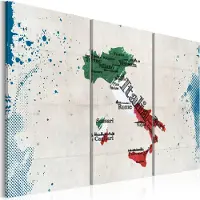 Artgeist Kartta Italia - Triptyykki taulusetti