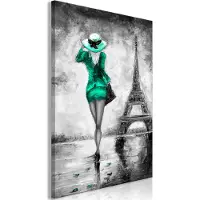 Artgeist Parisian Woman Vertical Green taulu