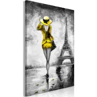 Artgeist Parisian Woman Vertical Yellow taulu