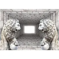 Kärkkäinen Artgeist Stone Lions itseliimautuva fototapetti