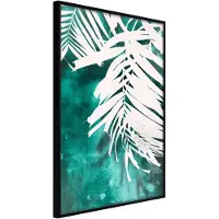 Artgeist White Palm On Teal Background juliste