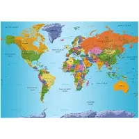 Artgeist World Map: Colourful Geography fototapetti