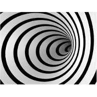 Artgeist Musta ja valkoinen 3D-tunnelin fototapetti