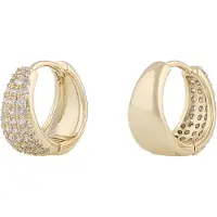 Sno of sweden Brooklyn Oval Ring Ear G/Clear - Onesize - Gold - ONE SIZE