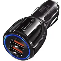 Mtp Products Quick Charge 3.0 30W Nopea Autolaturi DC-681 - 2 x USB - Musta