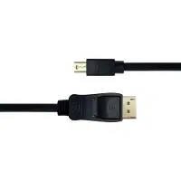 Deltaco – Mini DisplayPort / DisplayPort -kaapeli, DP 1.2, HBR, 2 m, musta (110006)