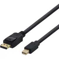 Deltaco – Mini DisplayPort / DisplayPort -kaapeli, DP 1.2, HBR, 1 m, musta (110005)
