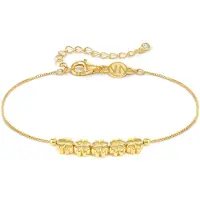 Nomination Armonica hopearannekoru Rich zirkonioilla Four Leaf Clover Gold 241303/003