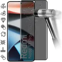 Mtp Products Xiaomi Redmi Note 13 Pro+ Yksityisyyttä Suojaava Täysin Peittävä Panssarilasi - 9H - Musta Reuna