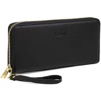 Aarni -hirvennahkainen Clutch-lompakko, musta/kulta