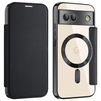 Mtp Products Google Pixel 8a Käännä Kotelo Korttipaikalla - MagSafe-yhteensopiva - Musta