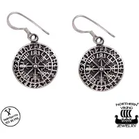 Northern Viking Jewelry Vegvisir koukkukorvakorut NVJKK012