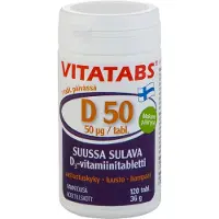 Vitatabs päärynä D 50µg 36g 120 tablettia D3 vitamiini