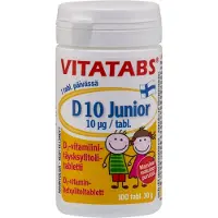 Raw Organic Hankintatukku Vitatabs D 10 Junior, 100 tabl.