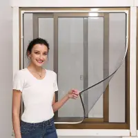 Green Land musta magneettinen hyttysverkko 200x50 cm ikkunaan