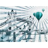 Artgeist Ballon lento yli Tower Bridge fototapetti