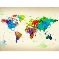 Artgeist Paint splashes map of the World fototapetti