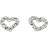 Silver Bar Minisydän Crystal korvakorut
