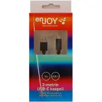 Enjoy 3-metrin microUSB lataava datakaapeli (musta)