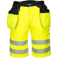Portwest PW343 keltainen Hi-Vis riipputaskushortsit