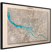 Artgeist Raised Relief Map: Hamburg juliste