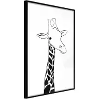 Artgeist Black And White Giraffe juliste