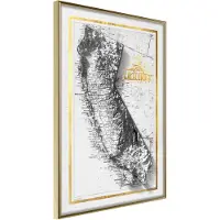 Artgeist Raised Relief Map: California juliste
