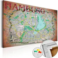 Artgeist Hamburg [Cork Map] korkkitaulu