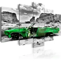 Artgeist Green Retro Car At Colorado Desert taulusetti