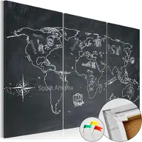 Artgeist Travel Broadens The Mind (Triptych) [Cork Map] korkkitaulusetti