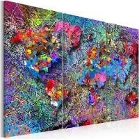 Artgeist World Map: Colourful Whirl taulusetti