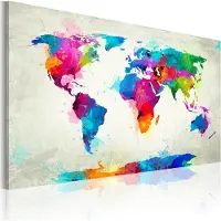 Artgeist Map Of The World - An Explosion Of Colors taulu
