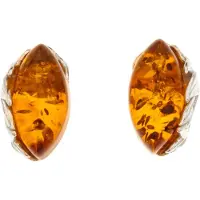 Silver Bar Ovalfire/Amber korvakorut