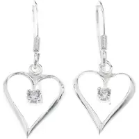 Silver Bar Hannah heart korvakorut