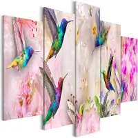Artgeist Colourful Hummingbirds Wide Pink taulusetti