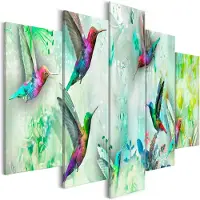 Artgeist Colourful Hummingbirds Wide Green taulusetti