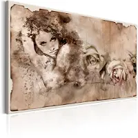 Artgeist Retro Style: Woman And Roses taulu