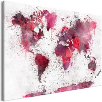 Artgeist World Map: Red Watercolors Wide taulu