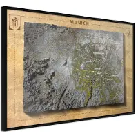 Artgeist Raised Relief Map: Munich juliste