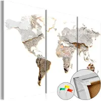 Artgeist Concrete Continents [Cork Map] korkkitaulusetti