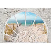 Kärkkäinen Artgeist Window View - Beach itseliimautuva fototapetti