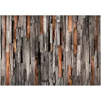 Kärkkäinen Artgeist Wooden Curtain (Grey And Brown) itseliimautuva fototapetti