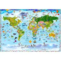 Kärkkäinen Artgeist World Map for Kids fototapetti