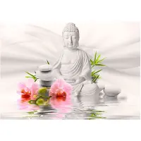 Kärkkäinen Artgeist Buddha And Two Orchids itseliimautuva fototapetti