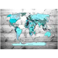 Kärkkäinen Artgeist World Map: Blue Continents itseliimautuva fototapetti