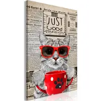 Artgeist Cat With Coffee (1 Part) Vertical taulu