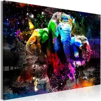 Artgeist Colorful Elephants (1 Part) Wide taulu