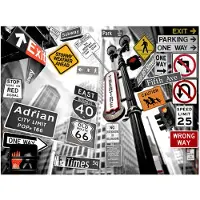Artgeist NYC merkkejä yksivärinen tausta fototapetti