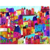 Artgeist Rainbowhued town fototapetti