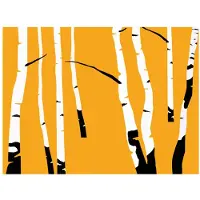 Artgeist Birches on the orange background fototapetti